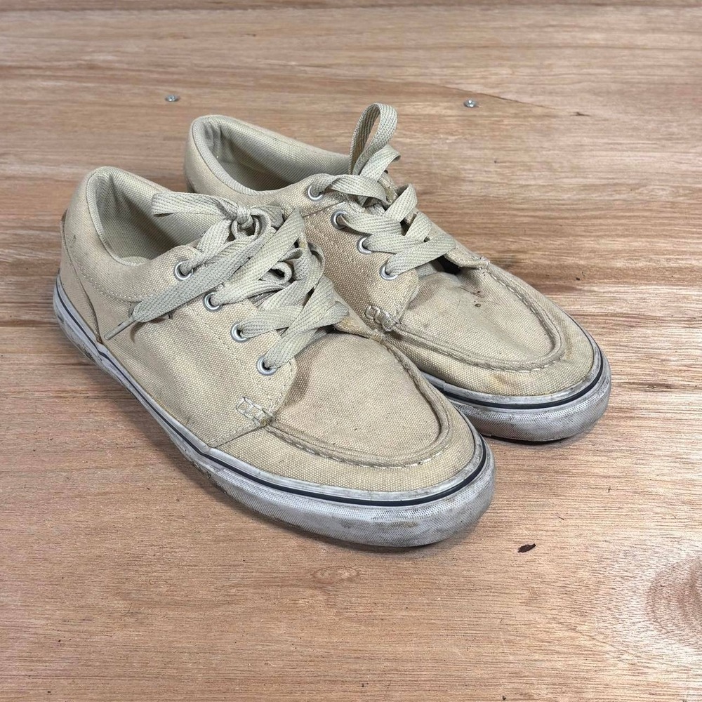 Adio Mens Canvas Skate Shoes Tan Moc Toe Low Top Sneakers 71001894B Size 8.5